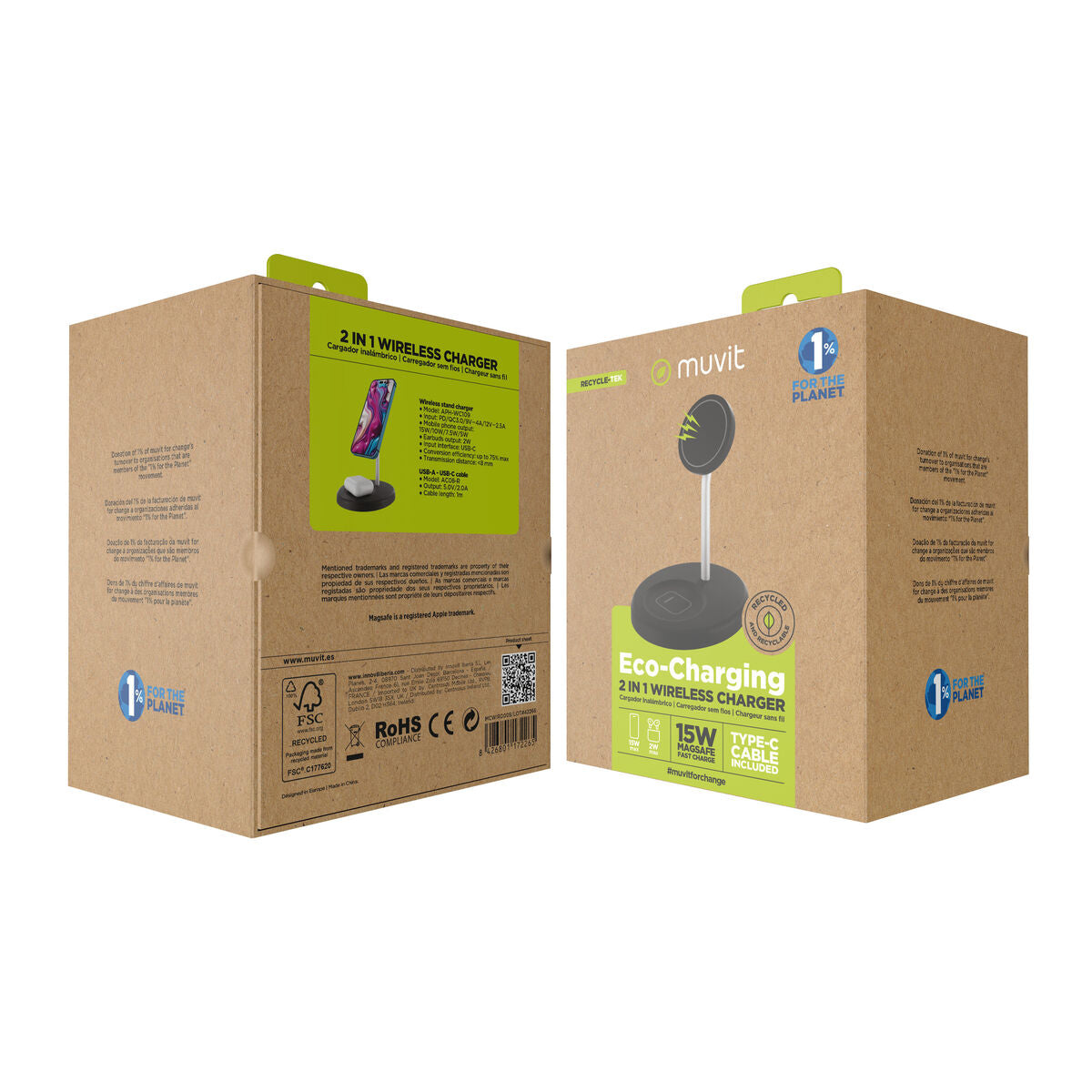 Cordless Charger Muvit for Change APH-WC109 Black