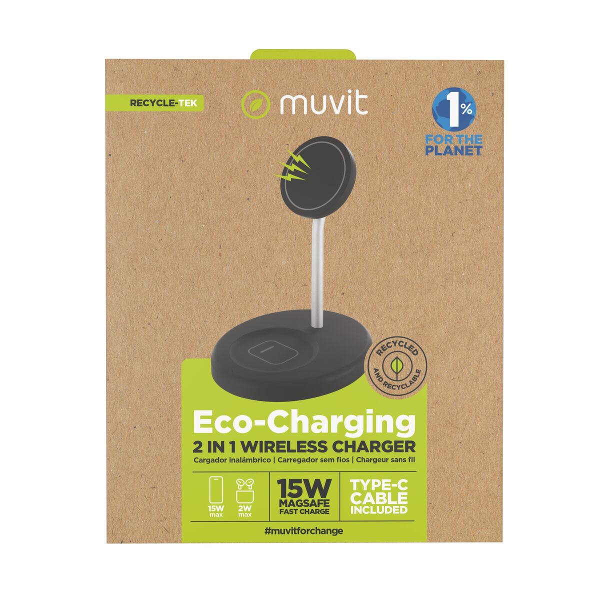 Cordless Charger Muvit for Change APH-WC109 Black