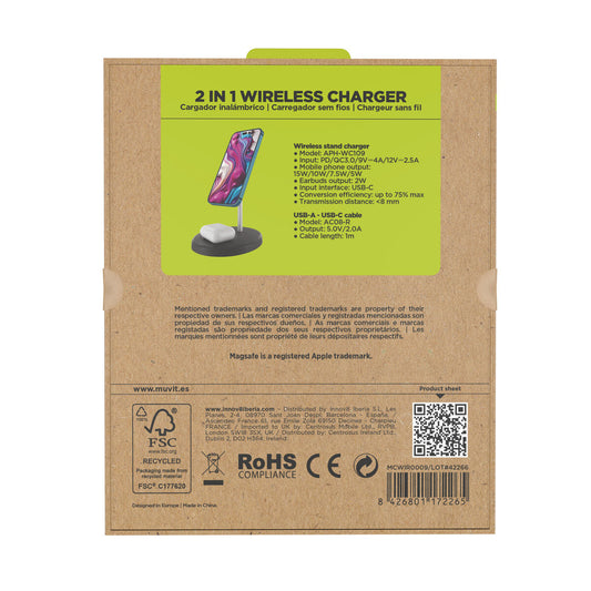 Cordless Charger Muvit for Change APH-WC109 Black
