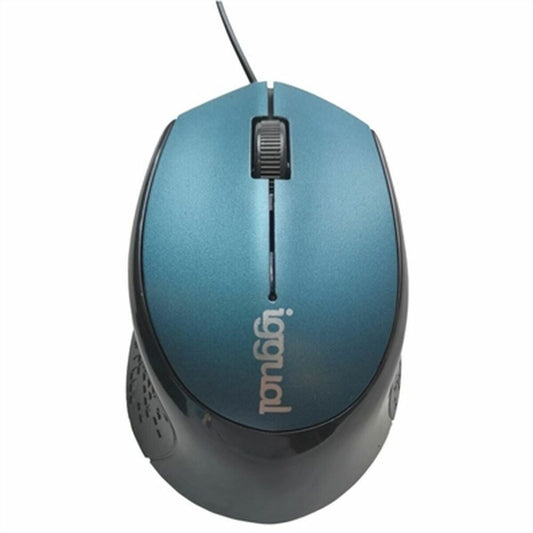 🖱️ DESKORO | Souris ergonomique iggual COM-ERGONOMIC-R 800 dpi – Bleu/Noir
