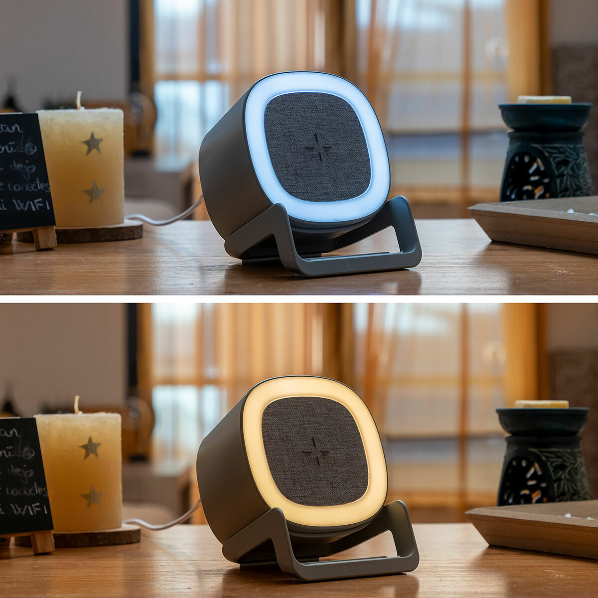 💡🔊  DESKORO | Enceinte-Chargeur Sans Fil avec LED Souwis InnovaGoods – Design, Innovation et Polyvalence
