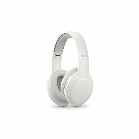 🎧 DESKORO | Casque Sans Fil SPC 4618B Blanc – Puissance, Confort et Élégance
